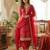 red bandhani print salwar suit set with  net dupatta