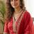 red bandhani print salwar suit set with  net dupatta
