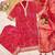 red bandhani print salwar suit set with  net dupatta