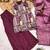 wine kurta with palazzo and organza dupatta set