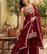Red heavy embroidery Sequin work kurta set