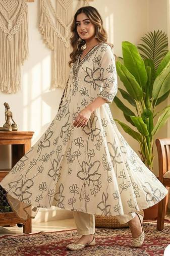 white embroidered salwar suit for womens
