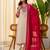 Floral embroidered chinon v neck kurta trouser & dupatta set