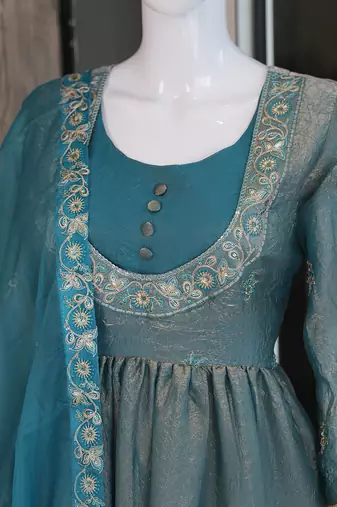 Blue embroidered salwar suit for womens