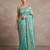 Turquoise art silk beads embroidery with sequence work saree with unstitch blouse piece for women