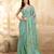 Turquoise silk blend beads embroidery with sequence work saree with unstitch blouse piece for women