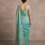 Turquoise art silk beads embroidery with sequence work saree with unstitch blouse piece for women