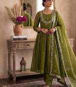 Gren embroidered salwar suit for womens