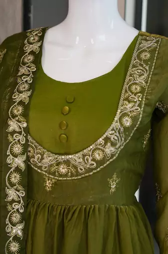Gren embroidered salwar suit for womens