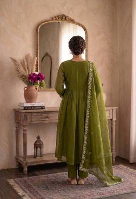 Gren embroidered salwar suit for womens 3