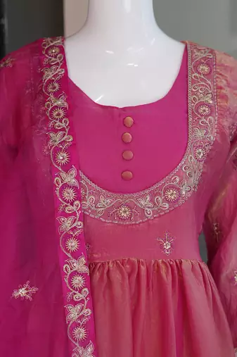 Pink embroidered salwar suit for womens