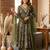 Green embroidered anarkali gown set