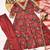 Red embroidered anarkali gown set