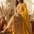 Yellow embroidered anarkali gown set