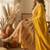 Yellow embroidered anarkali gown set