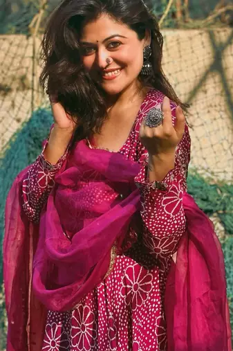 Pink digital print gown with Bottom dupatta set