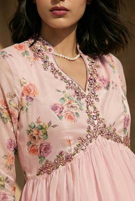 Womens printed anarkali gown set 2