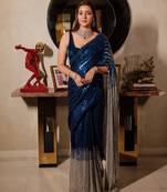 New Designer Georgette Fabric Embroidered seqwance Work Saree With Blouse Set For Women's
