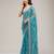 Turquoise Art Silk Embroidery With Siroski Work Saree with Unstitch Blouse Piece