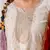 Floral embroidered chanderi silk v neck kurta trouser & dupatta set