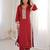 Stylish Maroon Mirror Laced Crepe Wedding Wear Kurti With Pant