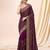 Purple vichitra silk blend heavy embroidery designer saree for women