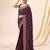Purple vichitra silk blend heavy embroidery designer saree for women
