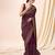 Purple vichitra silk blend heavy embroidery designer saree for women