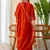 Floral embroidered silk blend round neck kurta trouser & dupatta set