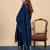 Floral embroidered vichitra silk round neck kurta trouser & dupatta set