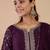 Floral embroidered muslin round neck kurta trouser & dupatta set