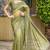 Mehendi gold-infused twill thread embroidery with zari, sequins cut work saree with blouse