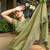 Mehendi gold-infused twill thread embroidery with zari, sequins cut work saree with blouse