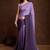 purple shaded chinon swarovski subtle piping border work saree with blouse