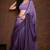 purple shaded chinon swarovski subtle piping border work saree with blouse