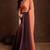 peach & brown shaded chinon swarovski subtle piping border work saree with blouse