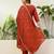 Floral embroidered silk v neck kurta trouser & dupatta set