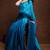 sky blue shaded chinon swarovski subtle piping border work saree with blouse