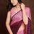 pink shaded chinon swarovski subtle piping border work saree with blouse