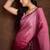 pink shaded chinon swarovski subtle piping border work saree with blouse