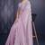 pink ice georgette zarkan diamond handwork with cut work saree with blouse