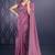 mauve ice georgette zarkan diamond handwork with cut border work saree with blouse