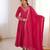 Heavy silk embroidery seqeunce  work rani pink readymade ethnic gown
