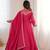 Heavy silk embroidery seqeunce  work rani pink readymade ethnic gown