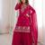 Heavy silk embroidery seqeunce  work rani pink readymade salwar suit