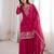 Heavy silk embroidery seqeunce  work rani pink readymade salwar suit