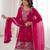 Heavy silk embroidery seqeunce  work rani pink readymade salwar suit
