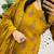 Musturd Yellow Sequence & Embroidery Work Cotton Kurti Pant Dupatta Salwar Kameez