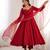 Pure chanderi silk neck fancy lace work maroon readymade ethnic gown