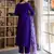 Floral embroidered silk blend v neck kurta trouser & dupatta set